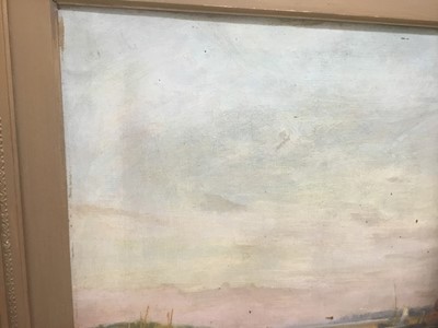 Lot 61 - Frank Dickson (1852-1936) oil on canvas, harbour scene, possibly Bosham
