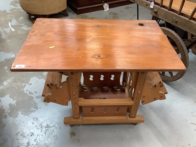 Lot 950 - Stained wooden carved trolley