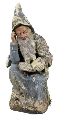 Lot 880 - Rare antique terracotta garden gnome, in the form of a wizard