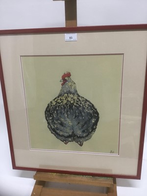 Lot 83 - Contemporary limited edition coloured print - A Chicken, 25/75, indistinctly signed, 36cm x 34cm, in glazed frame