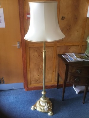 Lot 998 - Victorian brass standard lamp