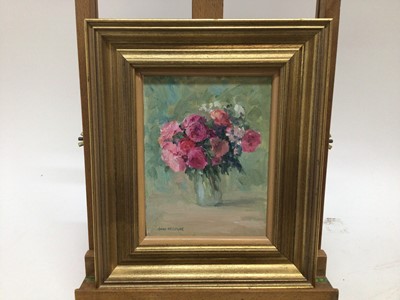 Lot 158 - John Osborne (b. 1939) oil on board, vase of flowers, together with two pencil sketches by the same hand. (3)