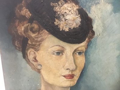Lot 171 - Late 19th/early 20th century French School oil on canvas - portrait of a lady, indistinctly signed, 41cm x 33cm, unframed