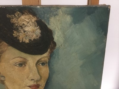 Lot 171 - Late 19th/early 20th century French School oil on canvas - portrait of a lady, indistinctly signed, 41cm x 33cm, unframed