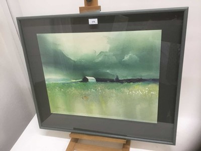 Lot 175 - Late 20th century watercolour - French Landscape, indistinctly signed and titled, dated 1987, 43cm x 56cm, in glazed frame