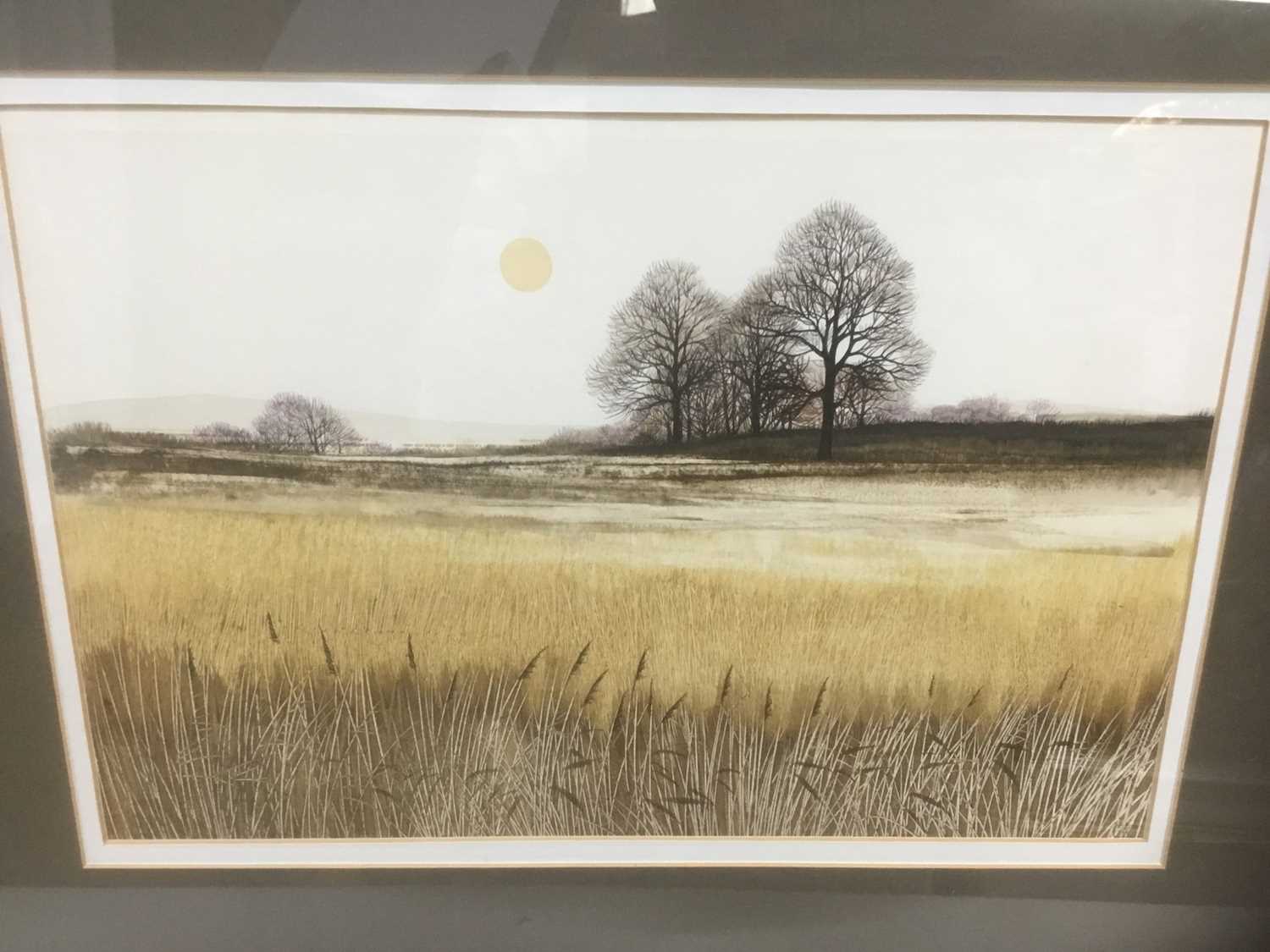 Lot 255 - Kathleen Caddick (b.1937) mixed media on paper - Old River Bed, monogrammed, titled verso, 24cm x 36cm, in glazed frame