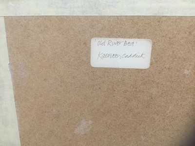 Lot 255 - Kathleen Caddick (b.1937) mixed media on paper - Old River Bed, monogrammed, titled verso, 24cm x 36cm, in glazed frame
