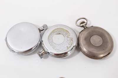 Lot 47 - Silver cased half hunter fob watch by C. H. Croydon, Ipswich, five other silver cased fob/pocket watches, together with various vintage watches