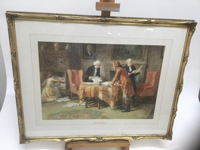 Lot 193 - George Sheridan Knowles (1863-1931)) watercolour- The lost deed, signed, 36 x 52cm, glazed frame