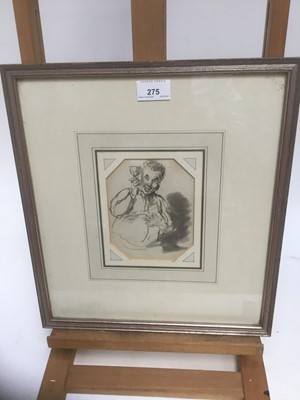 Lot 275 - Edward Bird (1772-1819) wash, the jolly toper, 14 x 11cm, glazed frame