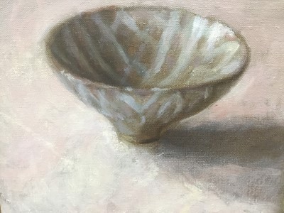 Lot 281 - Marcia Blakenham (b. 1946), three oils on canvas - still life of fruit and vessels, unframed, 21cm x 23cm and 25.5cm x 20.5cm