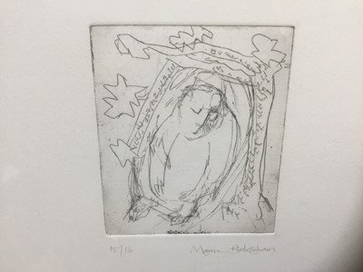 Lot 367 - Marcia Blakenham (b. 1946), two signed etchings - figures, one numbered 15/16, in glazed frames