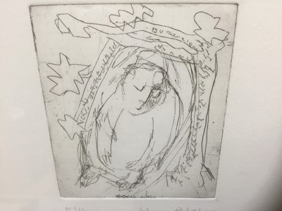 Lot 282 - Marcia Blakenham (b. 1946), two signed etchings - figures, one numbered 15/16, in glazed frames