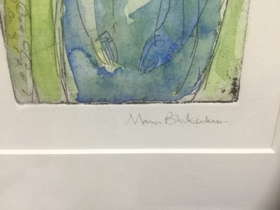 Lot 116 - Marcia Blakenham (b. 1946), two signed etchings - figures, one numbered 15/16, in glazed frames