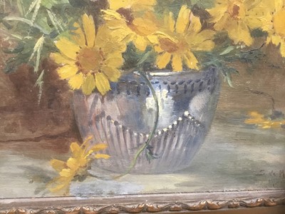 Lot 278 - Italian school, early 20th century, oil on canvas, vase of flowers, indistinctly signed and inscribed Napoli, 29;x 36cm, framed