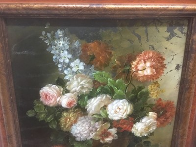 Lot 322 - Attributed to Thomas Webster, 20th century, oil on panel - still life profusion of summer flowers, 49cm x 39cm, framed