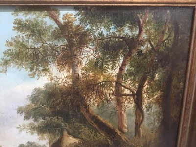 Lot 323 - Attributed to Samuel David Colkett (1806-1863) oil on canvas - rural landscape with cattle and herdsman at rest, 34cm x 44cm, in gilt frame