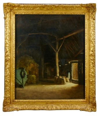 Lot 1114 - Alfred Frederick William Hayward (1856-1939) oil on canvas - Barn at Low Farm, Elsworrh 
Exhibited Royal Academy 1928 
provenance - by family descent from the artist