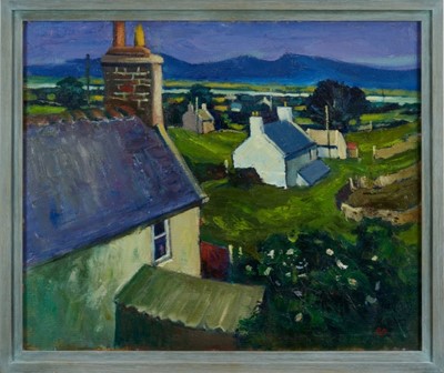 Lot 1302 - *Robert Dawson (1926-1997) oil on board, Welsh landscape with cottages