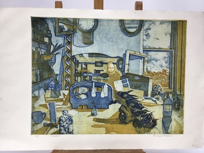 Lot 1102 - Richard Bawden (b. 1936) etching and aquatint in colours, Clutter, signed, artists proof, unframed.