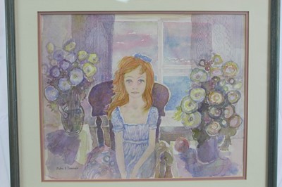 Lot 1103 - John Scorror O’Conner (1913-2004) watercolour, seated girl, signed.