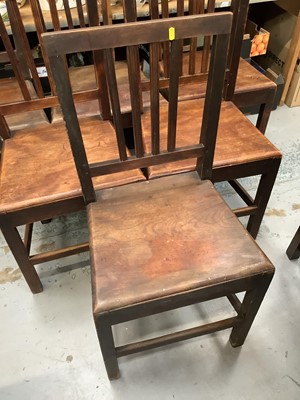 Lot 1014 - Set of six 19th century Friutwood provincial dining chairs