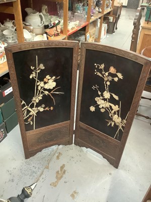 Lot 1017 - Late 19th century Japanese two fold screen