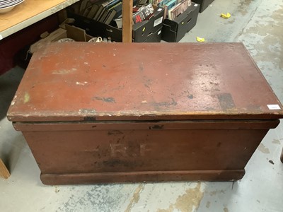 Lot 1053 - Victorian painted pine trunk