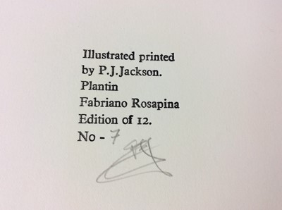 Lot 18 - P. J. Jackson - three very limited edition private publications