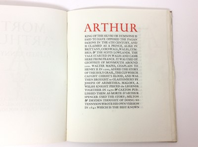 Lot 39 - Alfred Tennyson - Morte d’Arthur, printed London Central School or Arts and Crafts, Holborn