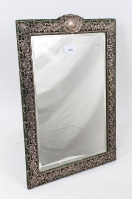 Lot 223 - George V Silver mounted rectangular mirror with easel back