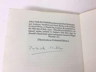 Lot 53 - Patrick Miller - Ana The Runner, Golden Cockerel Press 1937