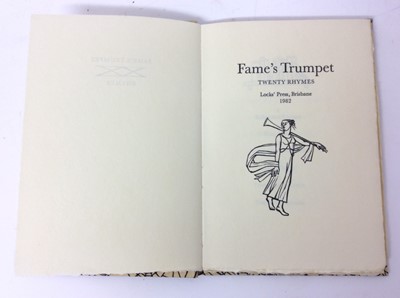 Lot 79 - Fame’s trumpet, twenty rhymes, Lock’s Press, Brisbane, 1982
