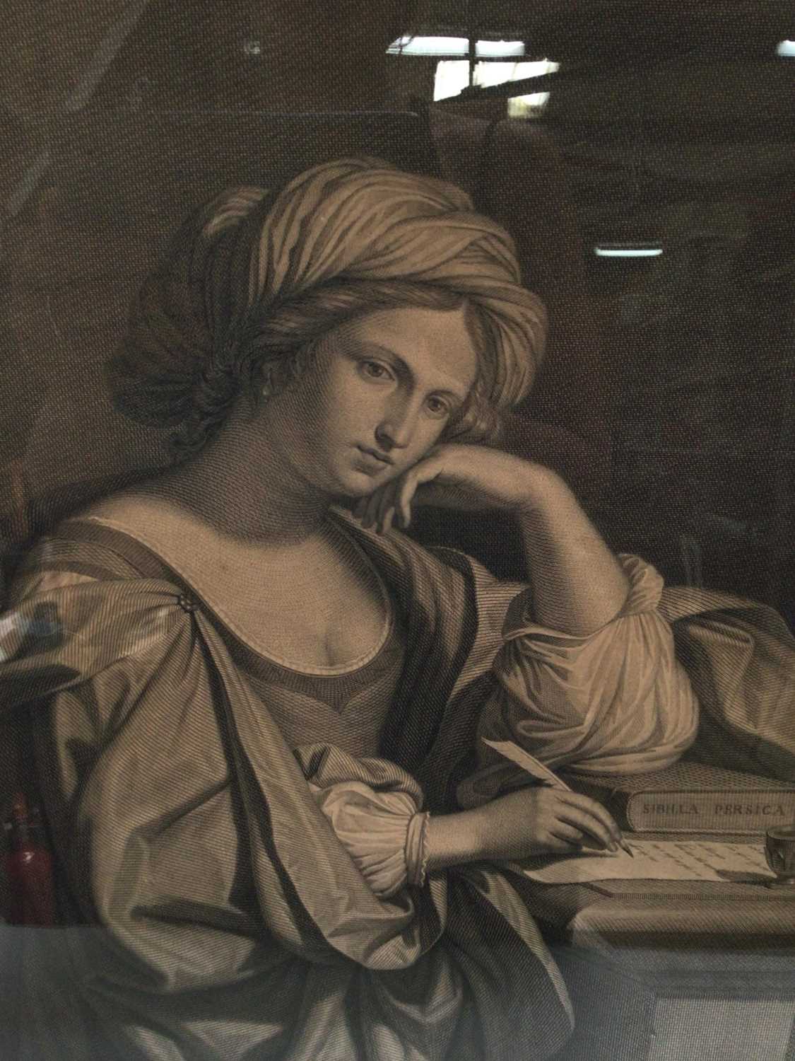 Lot 4 - 18th century black and white classical engraving - Sibylla Persica, 44cm x 33cm, in glazed gilt frame