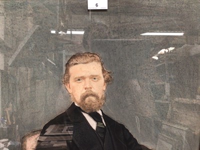 Lot 90 - English  School, Edwardian pastel portrait of a seated gentleman in black coat, 59cm x 46cm, in glazed gilt frame