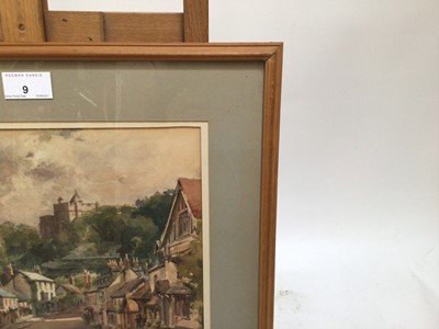 Lot 9 - B. M. Steel, watercolour - Townscape, signed and dated 1924, 24cm x 29cm, in glazed frame