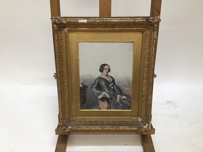 Lot 30 - Trio of mid 19th century pencil, pastel and watercolour portraits depicting members of the Carteret Carey family, a gentleman seated in a Regency chair and lady's seated in interiors, each indistin...