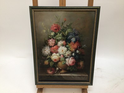 Lot 25 - M. Black, 20th century, oil on panel - still life summer flowers, signed, 39.5cm x 29.5cm, framed