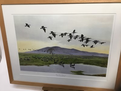 Lot 345 - Philippa Scott, limited edition print - Barnacle Geese at Caerlaverock, signed and numbered 268/500