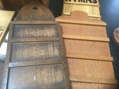 Lot 132 - Group of five church hymm boards, sets of hymm numbers