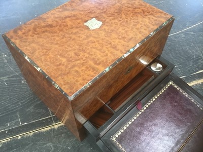 Lot 138 - Good quality Victorian burr cedar jewellery / writing box