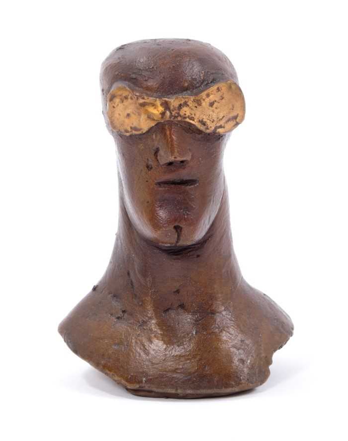 Lot 1056 - *Dame Elisabeth Frink (1930-1993) King bronze chess piece ‘Goggled Heads' 1967/9