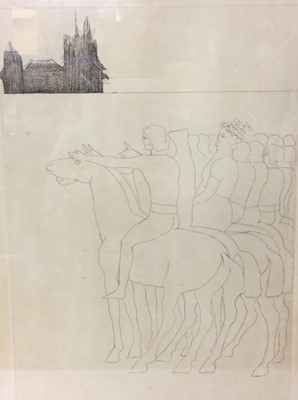 Lot 1058 - *Dame Elisabeth Frink (1930-1993) etching - Arrival at Canterbury