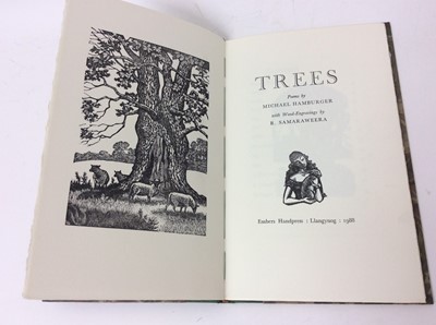 Lot 98 - Michael Hamburger- Trees, illustrated R Samaraweera, Embers hand press 1988, four others