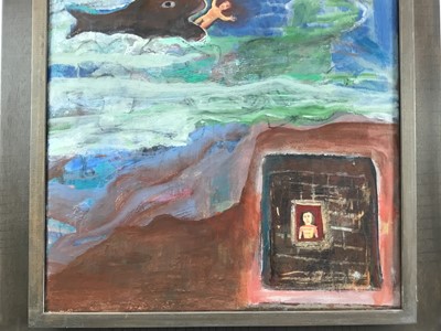 Lot 1300 - Albert Herbert (1925-2008) oil on canvas- Jonah and the Whale