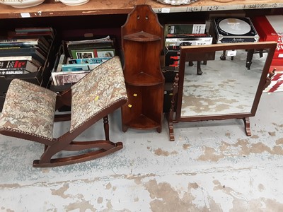 Lot 895 - Selection of chairs, corner shelf, dressing table mirror and gout stool