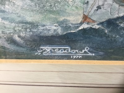 Lot 81 - John H Meadows (b. 1912) watercolour- sea battle