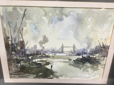 Lot 82 - Malcolm Robert Rogers (b. 1915) watercolour Thames scene