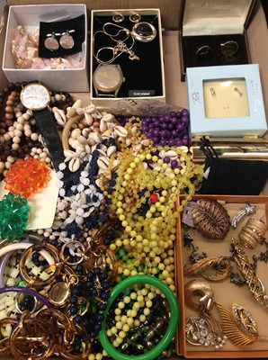 Lot 665 - Quantity costume jewellery in handbag