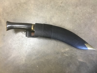 Lot 330 - Old Gurkha Kukri in leather sheath